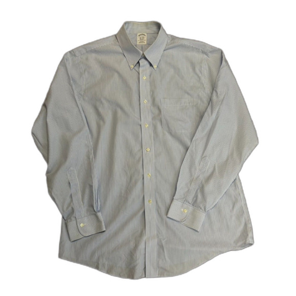 Brooks Brothers Blue White Striped Classic Fit Buttondown LS Shirt Sz 17-36 - Picture 4 of 9